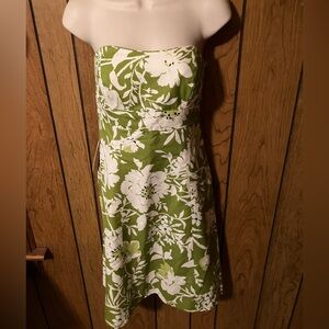 Floral Strapless Green Dress by Ann Taylor NWT size 4